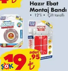 BOSS TAPE HAZIR EBAT MONTAJ BANDI 12'Lİ